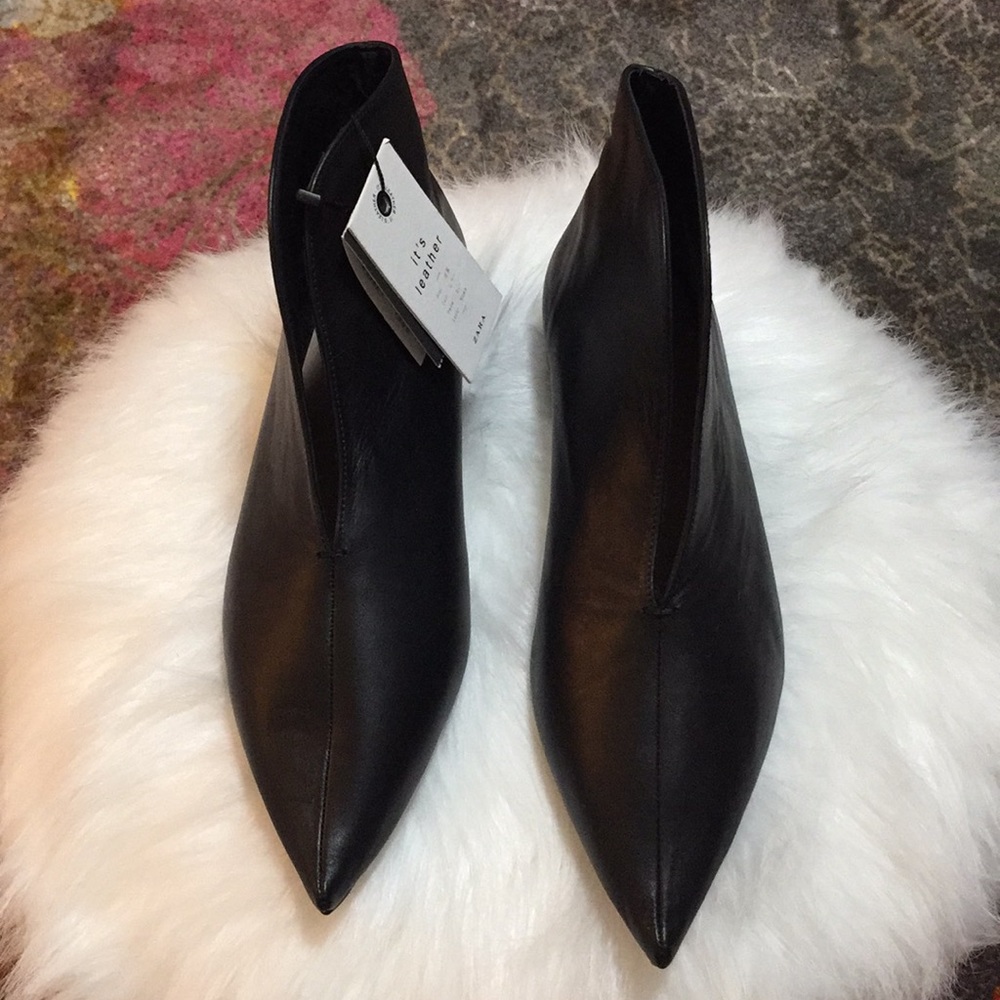 Zara leather ankle boots
